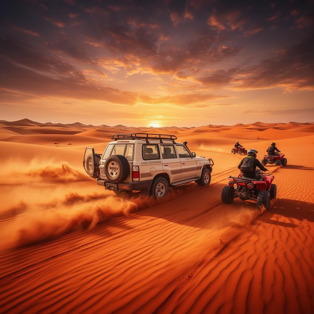 Desert safari adventure with 4x4 and quad bikes