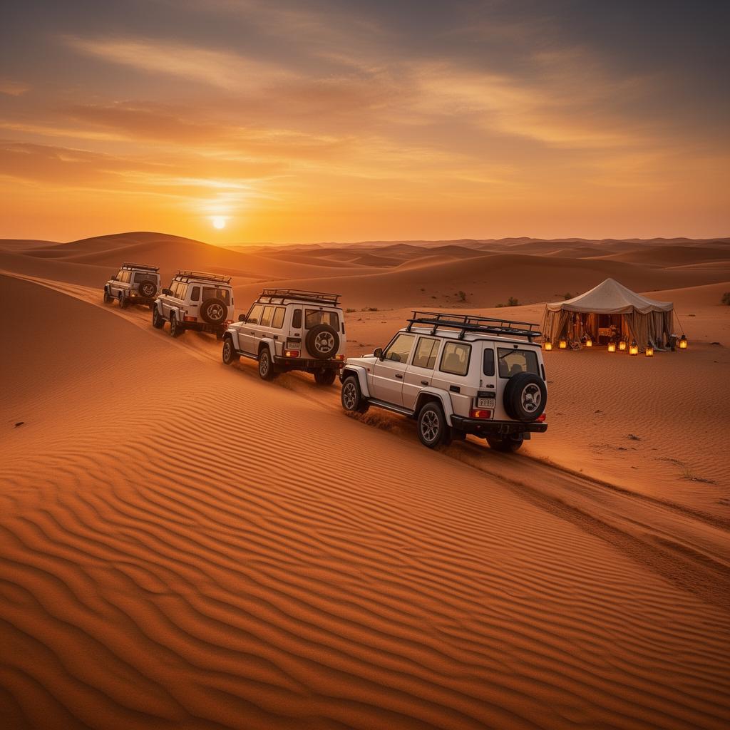 Desert safari adventure with 4x4 and quad bikes