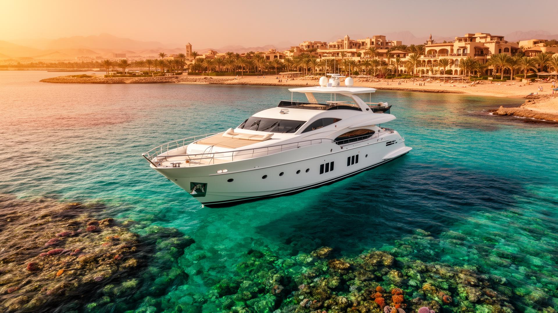 Hurghada Red Sea luxury yacht and coral reef